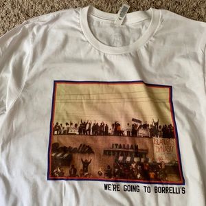 Bar stool we’re going to borrelli’s tee shirt xL